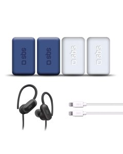 SBS - 4x Slim 10 Power Bank + 2x Cable Lightning + Air Op Wired Earphones Offer OS220