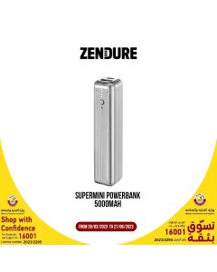 Zendure - SuperMini Lipstick Size 5000mAh power bank - Silver