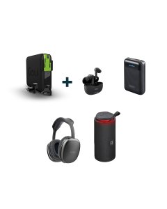 SBS Audio Kit ( Wireless Headphone + Speaker + Earset + Powerbank) + Mbala - Offer OS217