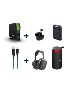 SBS Audio Kit ( Wireless Headphone + Speaker + Earset + Powerbank) + Mbala + Cable iPhone Flex -Offer OS218