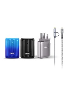 Zendure - 2xSupermini PD (Black + Blue) + Wall Charger PD +(Micro/iPhone) Cable + SuperCord Tybe C Cable - Offer OZ342