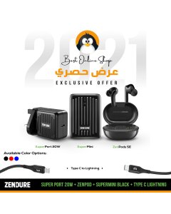 Zendure - Supermini + (SuperPort 20w + Type C to Lightning) Package + ZenPods SE Offer OZ244