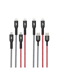 SuperCord Package ( USB to 8 Pin cable + USB-C to 8 Pin cable ) Black Red OZ160