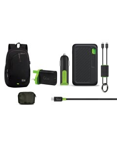 Offer Goui (Singi) Package-(Power Bank 10,000mAh+Wall charger+Car charger+Cable (Lock Lightning Type-C+Classic Type C-A) + (BackPack Curve 20 Litters )- OG2326