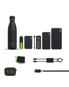 Offer Goui (Singi) Package (Power Bank 10,000mAh+Wall charger+Car Charger+Cable Lock Lightning+Classic Type C-A Cable +Soft Bag)- (Power Bank 20,000mAh+Power Bank 30,000mAh+AIR PUMP+LOCH Bottle)- OG2334