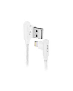 SBS 8 pin cable, Metal connectors 90° angle, 1m White