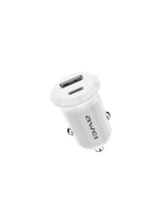 AWEI - Car Charger 38W PD Dual (USB-A + Type-C) - Black
