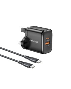 AWEI - 35W UK  Wall Charger with C - C Cable - Black