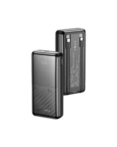 AWEI - Power Bank 20000mAh 22.5W with Built-in Type-C + Lightning Cable - Black