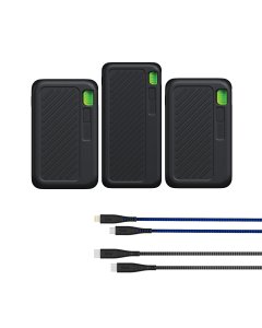 Offer Goui (Singi)- (2× Power Bank 10,000mAh + Power Bank 20,000mAh +Flex Cables (Type C-C + USB C to Lightning) - OG2179