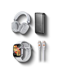 AWEI - (Bluetooth Headset + Cable Type C-C + Smart Watch + Power Bank 20000mAh ) Package - Offer OA009