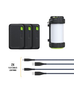 Offer Goui (Singi)- (3× Power Bank 10,000mAh +2× iPhone Flex Cable 2 mtr+ Glow Flashlight, fan, and 4000 mAh battery)-OG2489