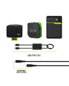 Goui Offer (SIGO Plus) Package ( Power Bank 10,000mAh + Power Bank Titan Lite 5000 + Wall Charger + Cable Lock C to C + Soft Bag ) - OG2435