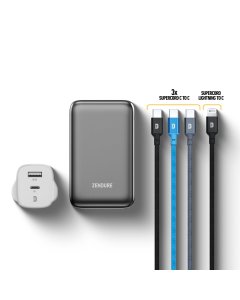 Zendure - (SuperTank + 3x C to C Cable + C to Lightning Cable + SuperPort 35W )  Offer OZ372