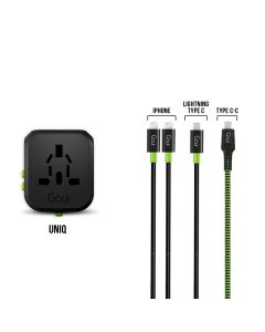 Goui - Uniq + (2xiPhone + Type C iPhone) Classic + Type C-C Tough Cable Green Offer OG1396-QT